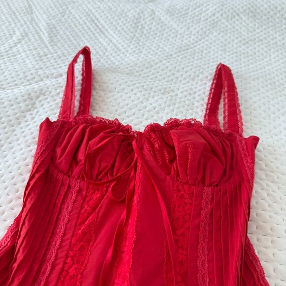 HOUSE OF CB PIETRA CHERRY RED CORSET MINI DRESS XS - Picture 4 of 6